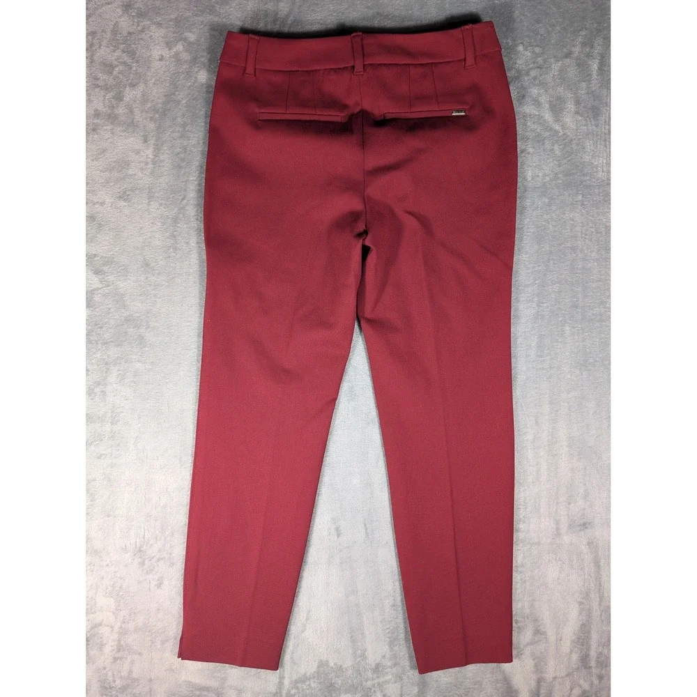 White House Black Market The Slim Ankle Pant Burgundy Maroon Work Trouser Size 2